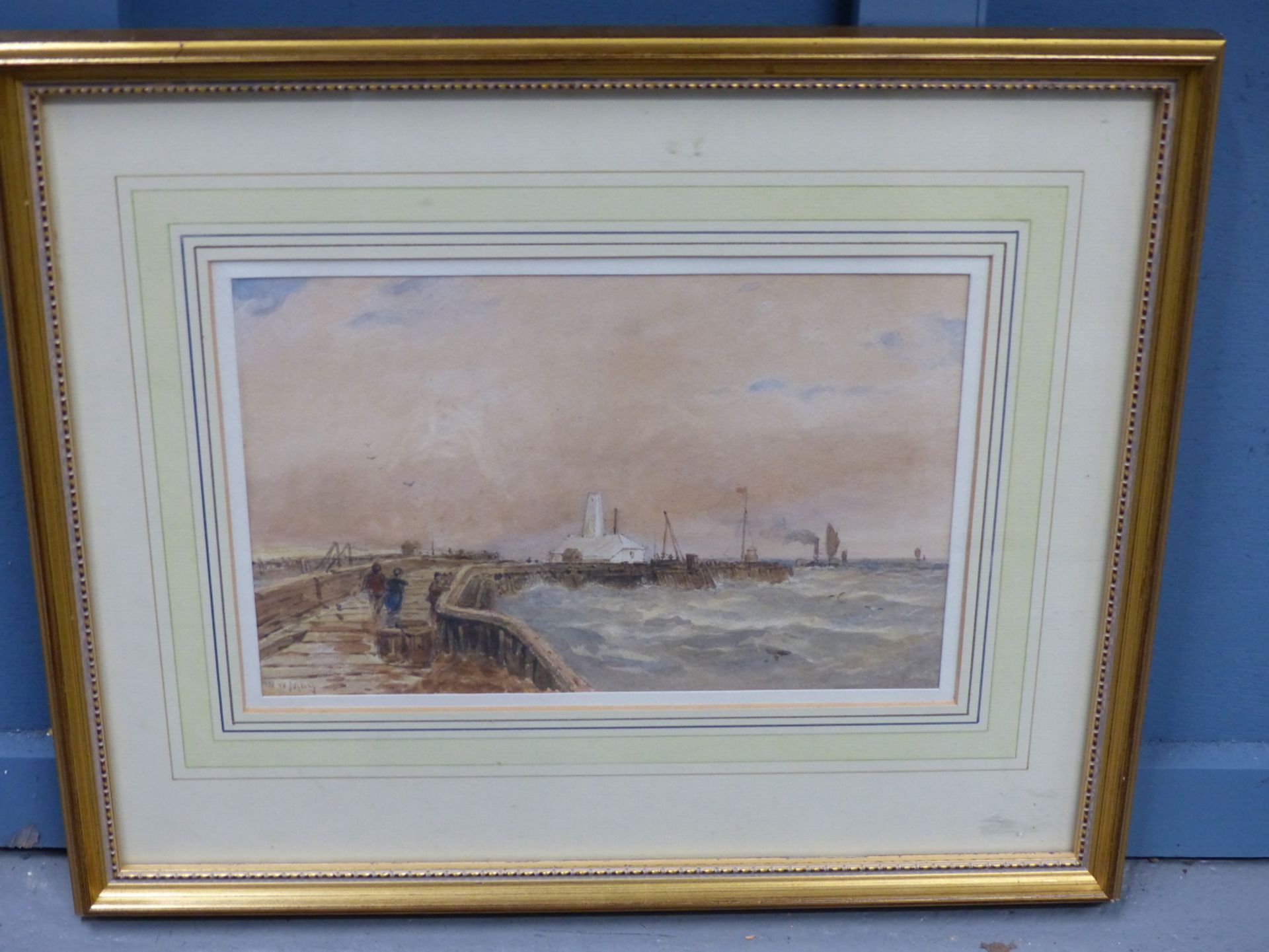 WALTER WILLIAM MAY (1831-1896), A PAIR OF WATERCOLOURS OF SHIPPING SCENES, BOTH SIGNED, 26 X 16.5CM. - Image 4 of 5