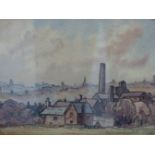ALFRED JAMES CORFIELD, BRITISH B. 1904. NORTH WEST MILL TOWN SCENE. INK AND WASH, 18 X 25.5 CM.