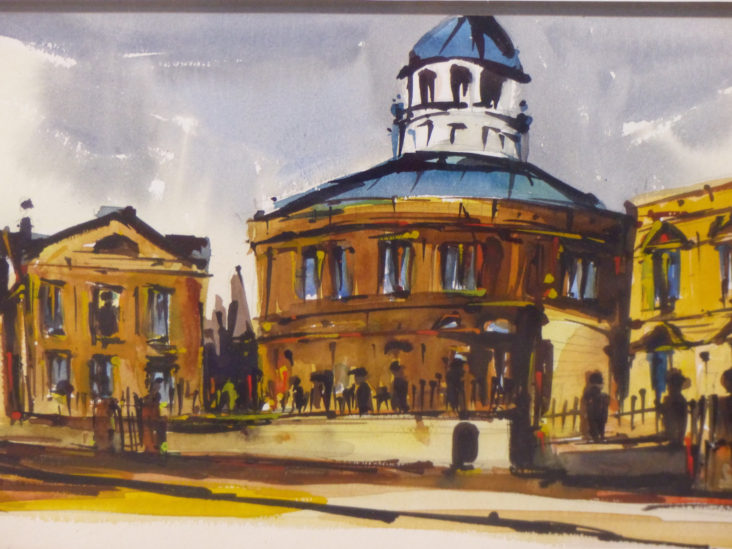 BRITISH SCHOOL (20TH CENTURY), CLASSICAL BUILDINGS, INDISTINCTLY SIGNED, WATERCOLOUR, 49.5 X 21.