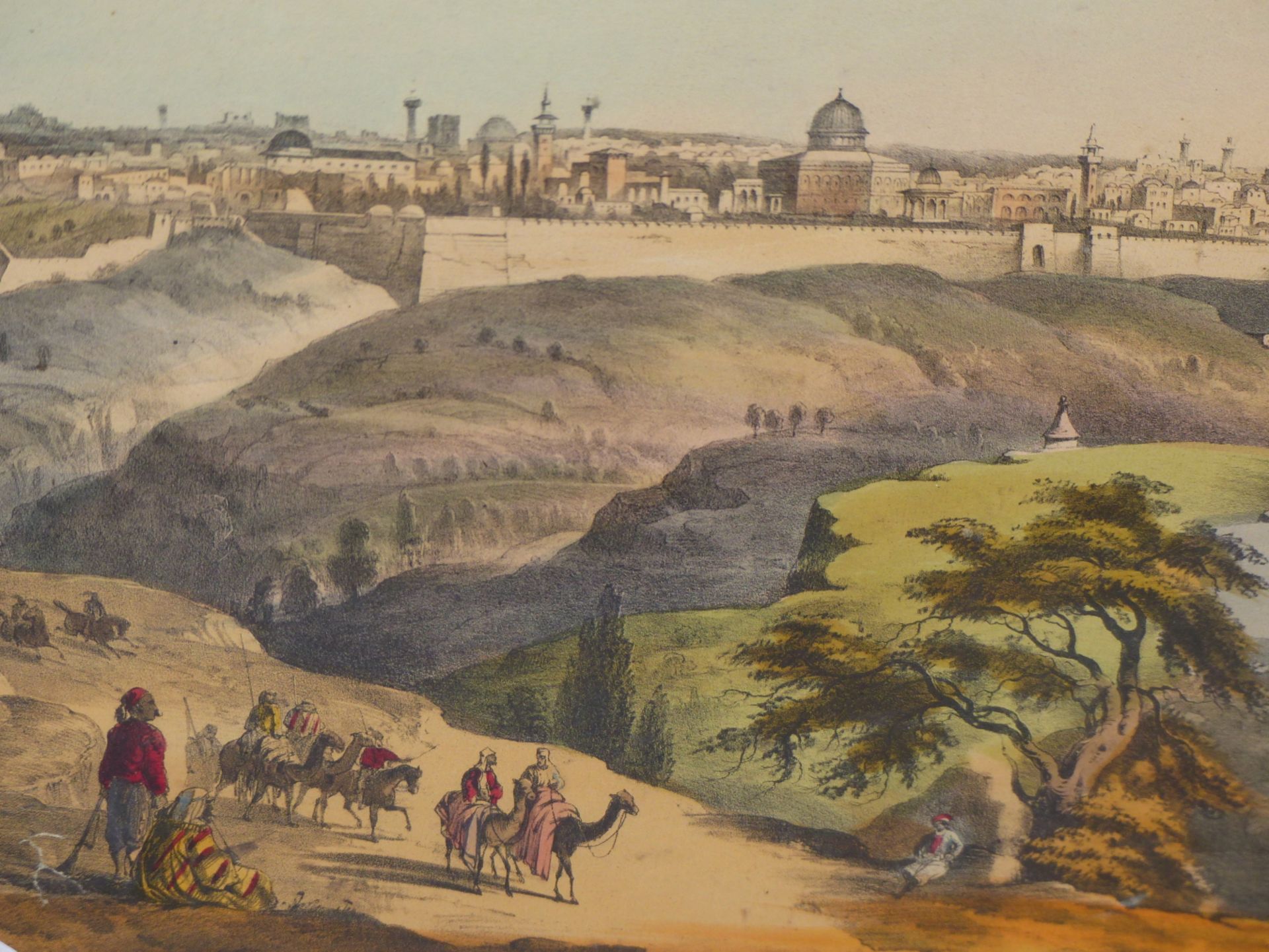 MIDDLE EASTERN SCHOOL, 19THC. TOPOGRAPHICAL VIEWS OF JERUSALEM AND NAZERETH. HAND TOUCHED - Image 4 of 5