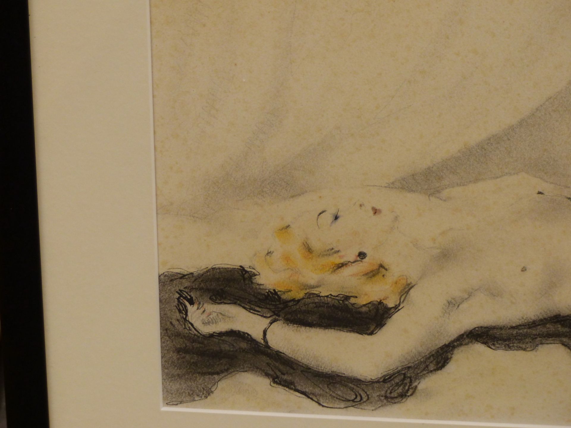 PAUL CESAR HELEU, FRENCH 1859-1927, RECLINING NUDE ON A BLACK THROW, MIXED APPLICATION OF GRAPHITE - Image 5 of 6