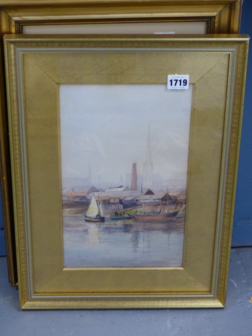 CHARLES HUDSON COX, BRITISH 1829-1901. LABELLED VERSO "BY THE RIBBLE, PRESTON". WATERCOLOUR, 31 X 19 - Image 2 of 4