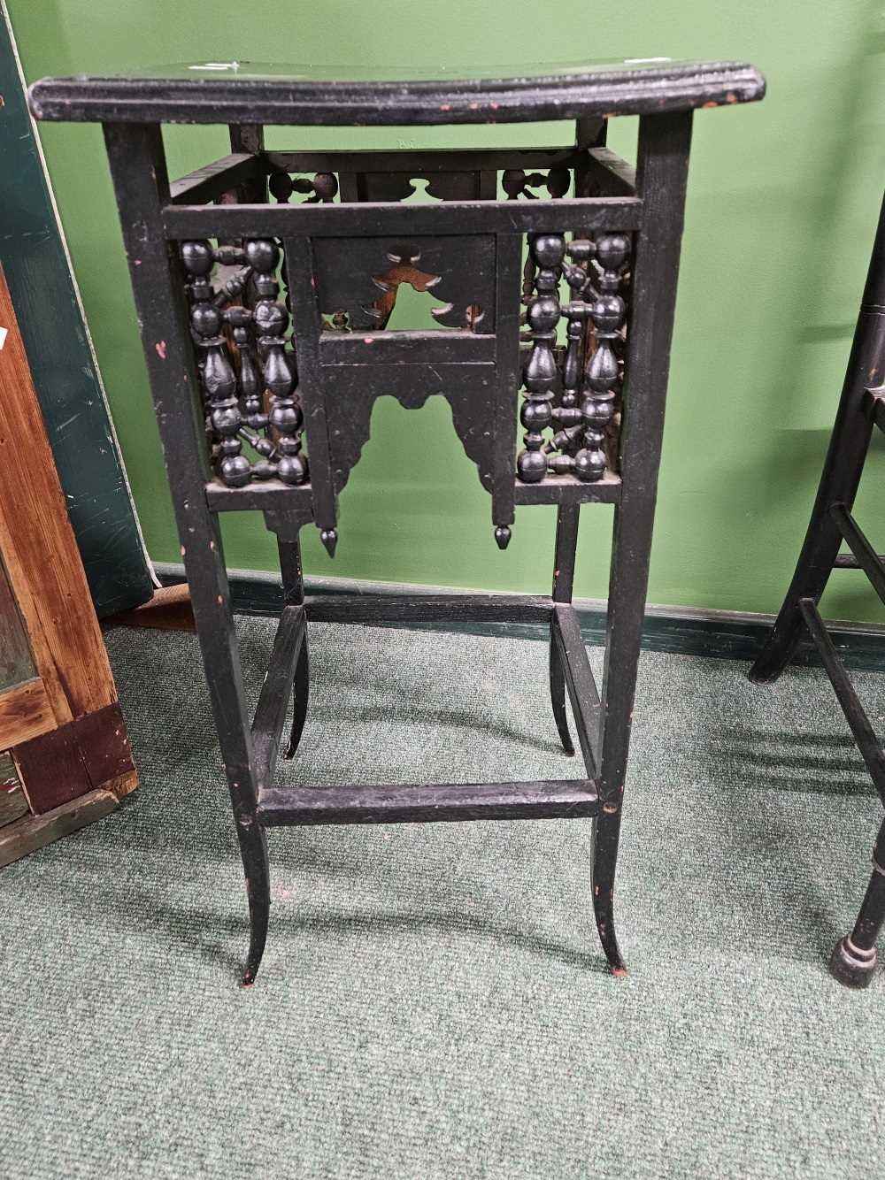 An Arts and Crafts black painted occasional table. - Image 5 of 13
