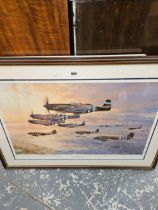 AFTER ROBERT TAYLOR, D-DAY THE AIRBORNE ASSAULT, SIGNED IN PENCIL BY THE ARTIST AND SIX OF THE