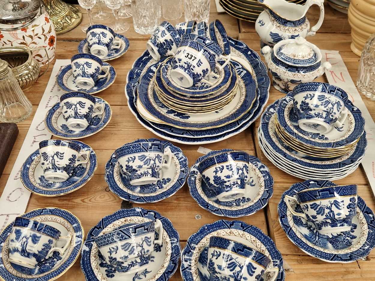 A Booths willow pattern part tea and coffee set