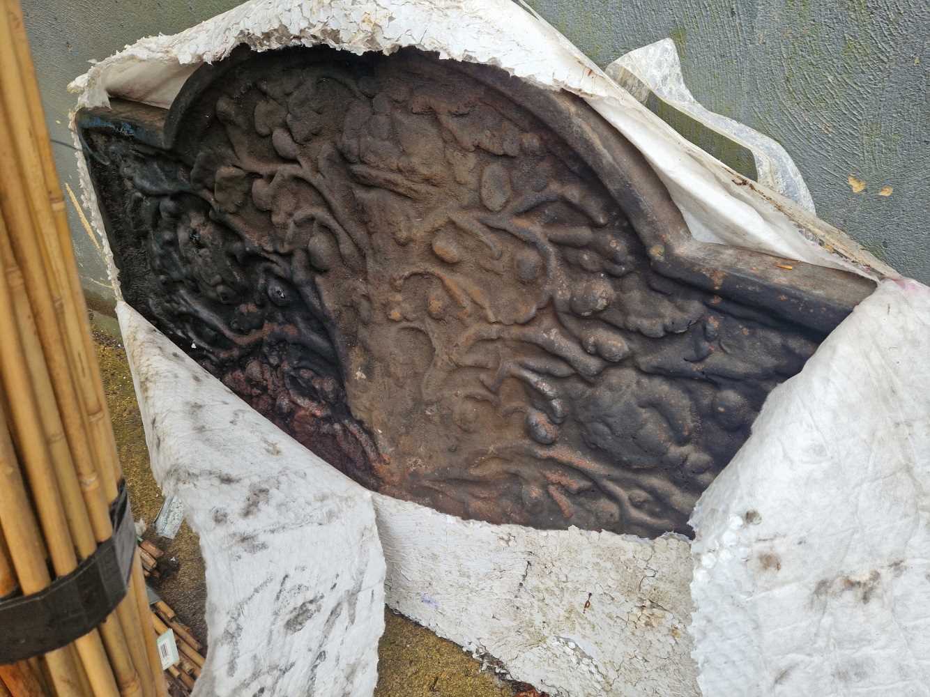 Two large cast iron fire back - Image 2 of 2