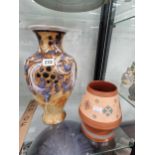 A Doulton Mark Marshall baluster vase H 35cm together with a Watcombe vase H 18cm The Watcombe