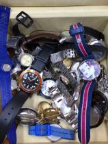 A collection of wristwatches to include Fossil, Casio, D&G, Focus, Sekonda, Storm, Samsung Gear S2