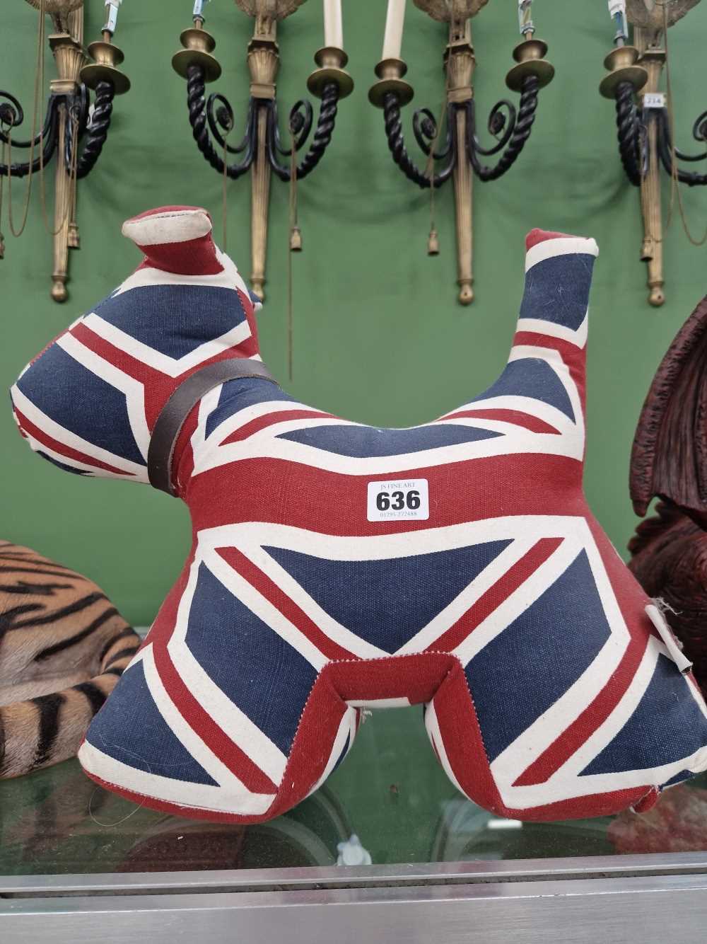 A union flag dog doorstop.