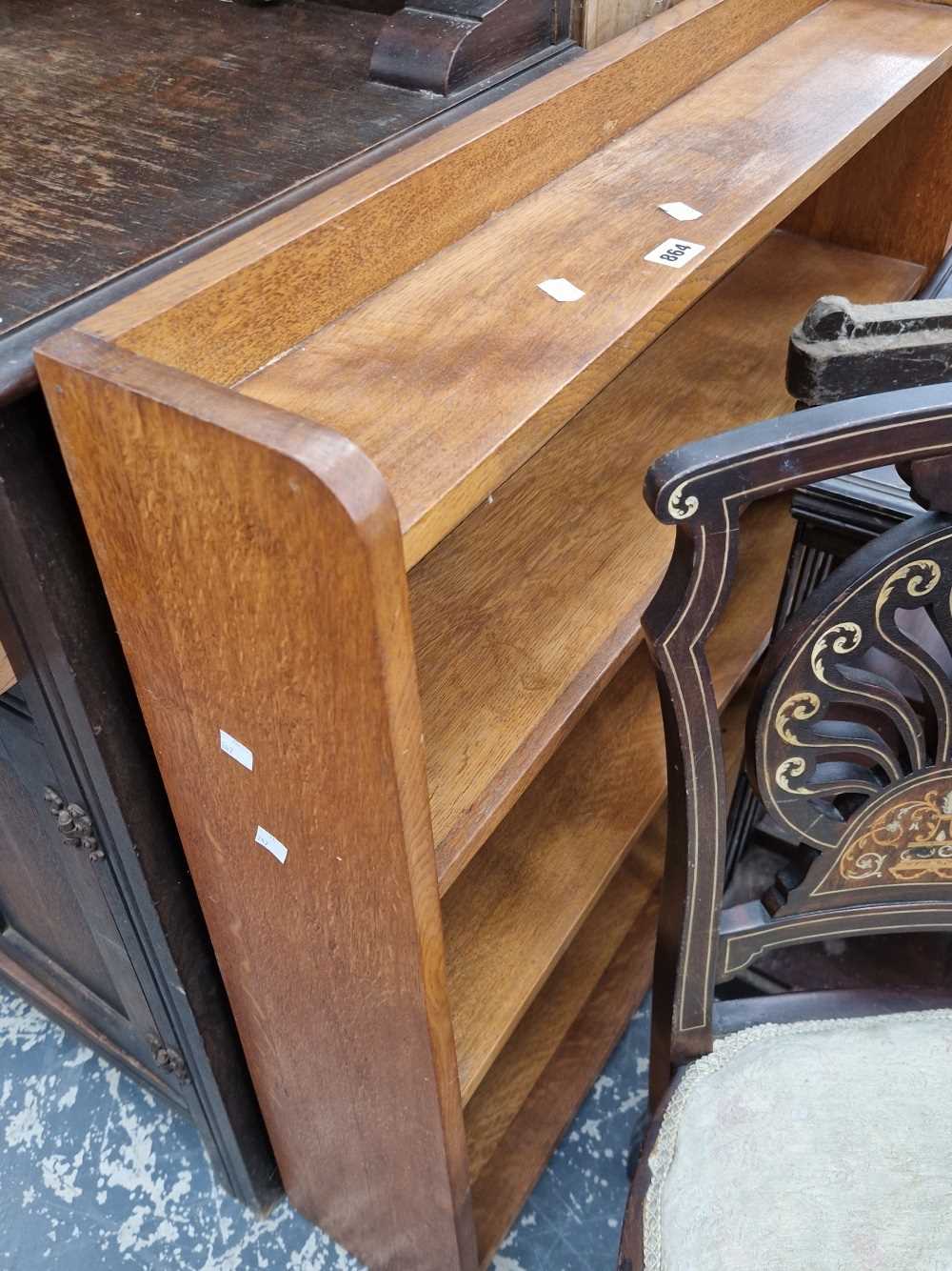 An oak small bookcase.