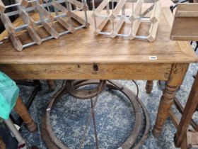 Antique pine lift top scullery table. W 107 D 61 H 76 cm