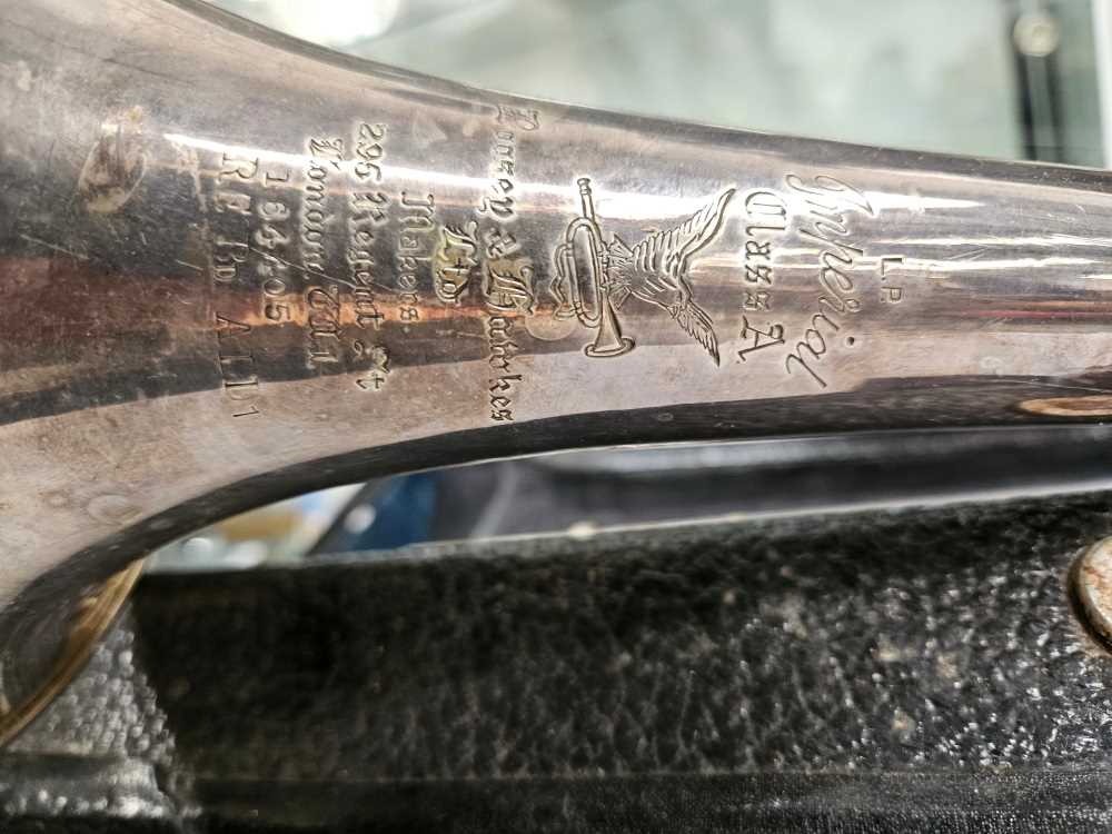 A vintage silver plated trombone. - Image 3 of 13