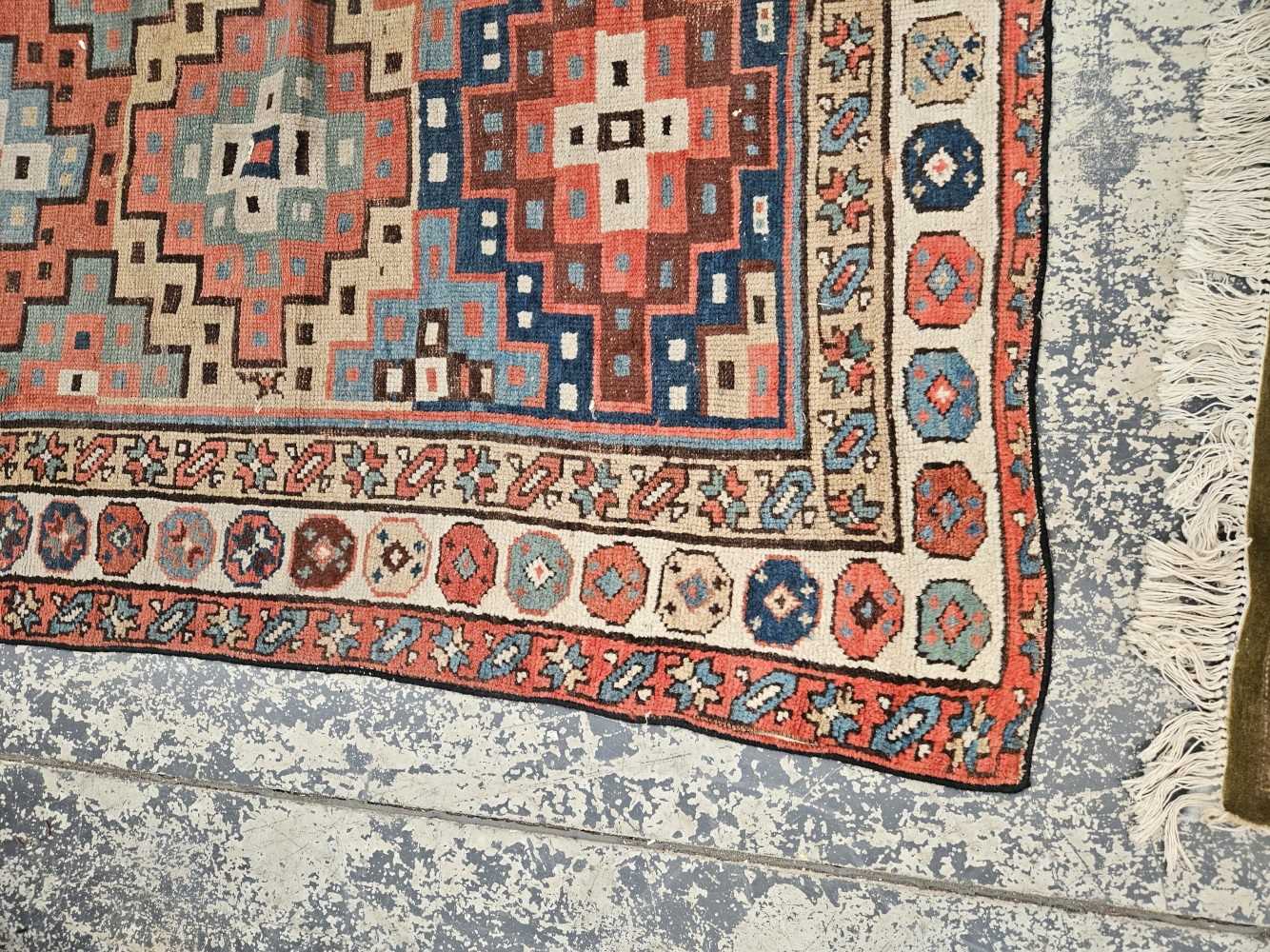 AN ANTIQUE CAUCASIAN TRIBAL RUNNER 304 x 114 cm. - Image 20 of 35