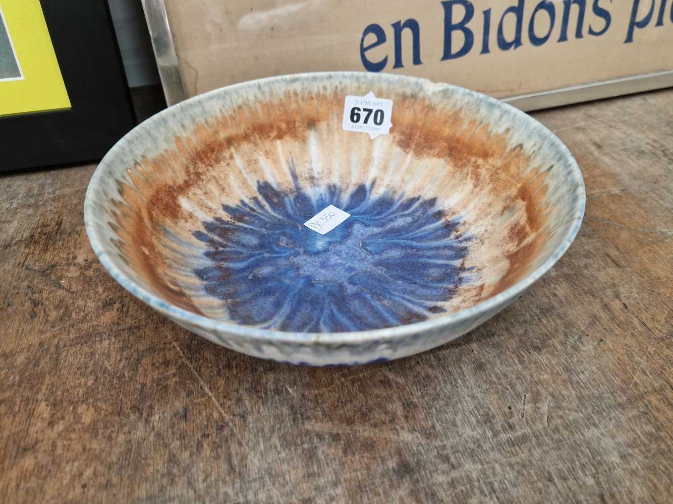 A Ruskin high fired glazed bowl.