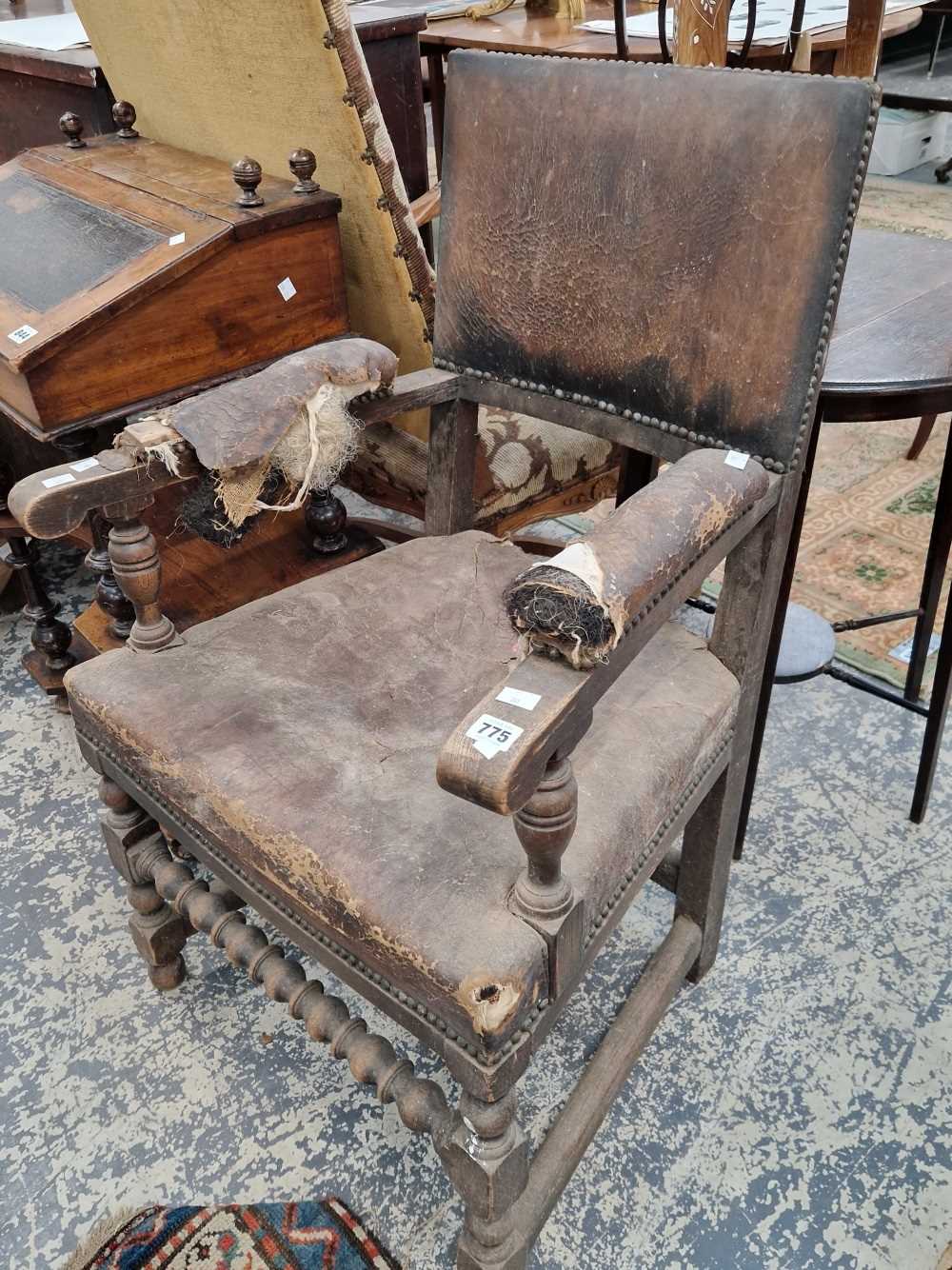 Vintage oak armchair.