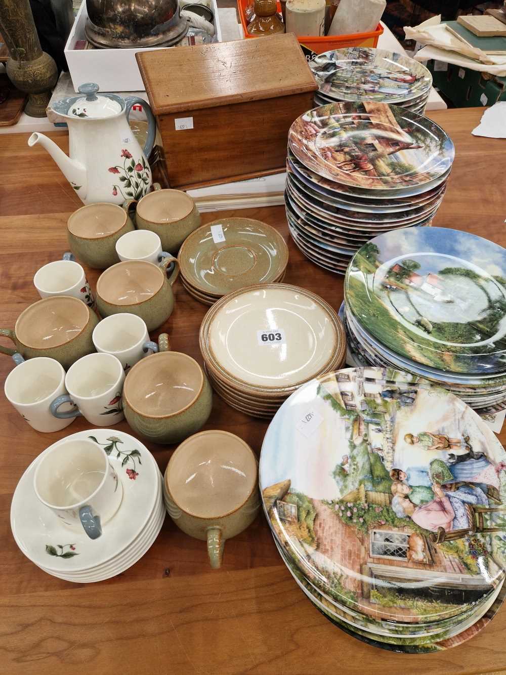 A Wedgwood coffee service, a large quantity of collectors plates and other chinawares together with