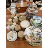 A Wedgwood coffee service, a large quantity of collectors plates and other chinawares together with