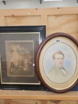 ENGLISH SCHOOL (LATE 19TH/EARLY 20TH CENTURY), PORTRAIT OF A YOUNG MAN, WATERCOLOUR, OVAL, 22 x