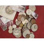 A Victorian 1898 silver Crown and other coins.