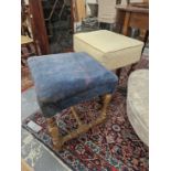 Two antique dressing stools.