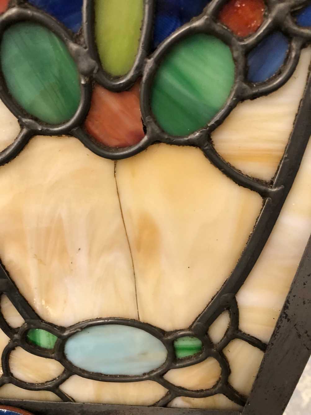 A lantern the leaded glass worked with butterflies There is a large pane cracked, which has been - Bild 7 aus 11