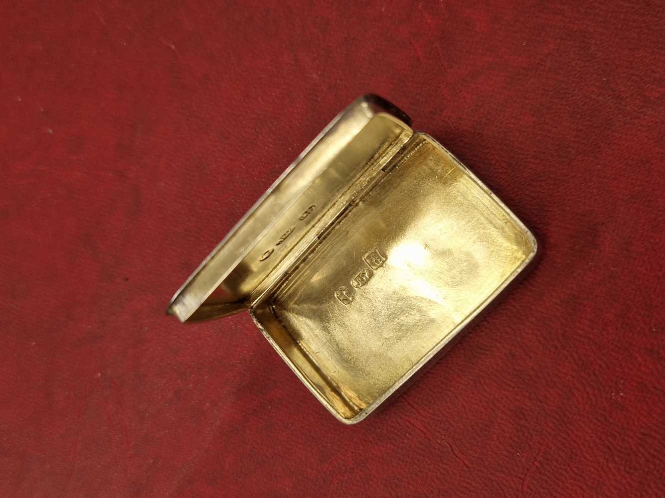An early Victorian hallmarked silver snuff box with a vesta strike, by Joseph Willmore. - Image 2 of 3