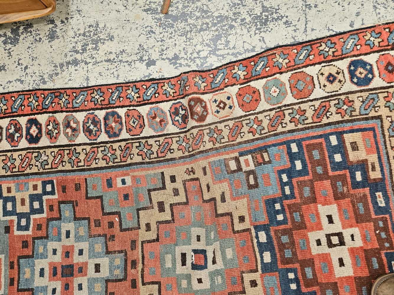 AN ANTIQUE CAUCASIAN TRIBAL RUNNER 304 x 114 cm. - Image 23 of 35