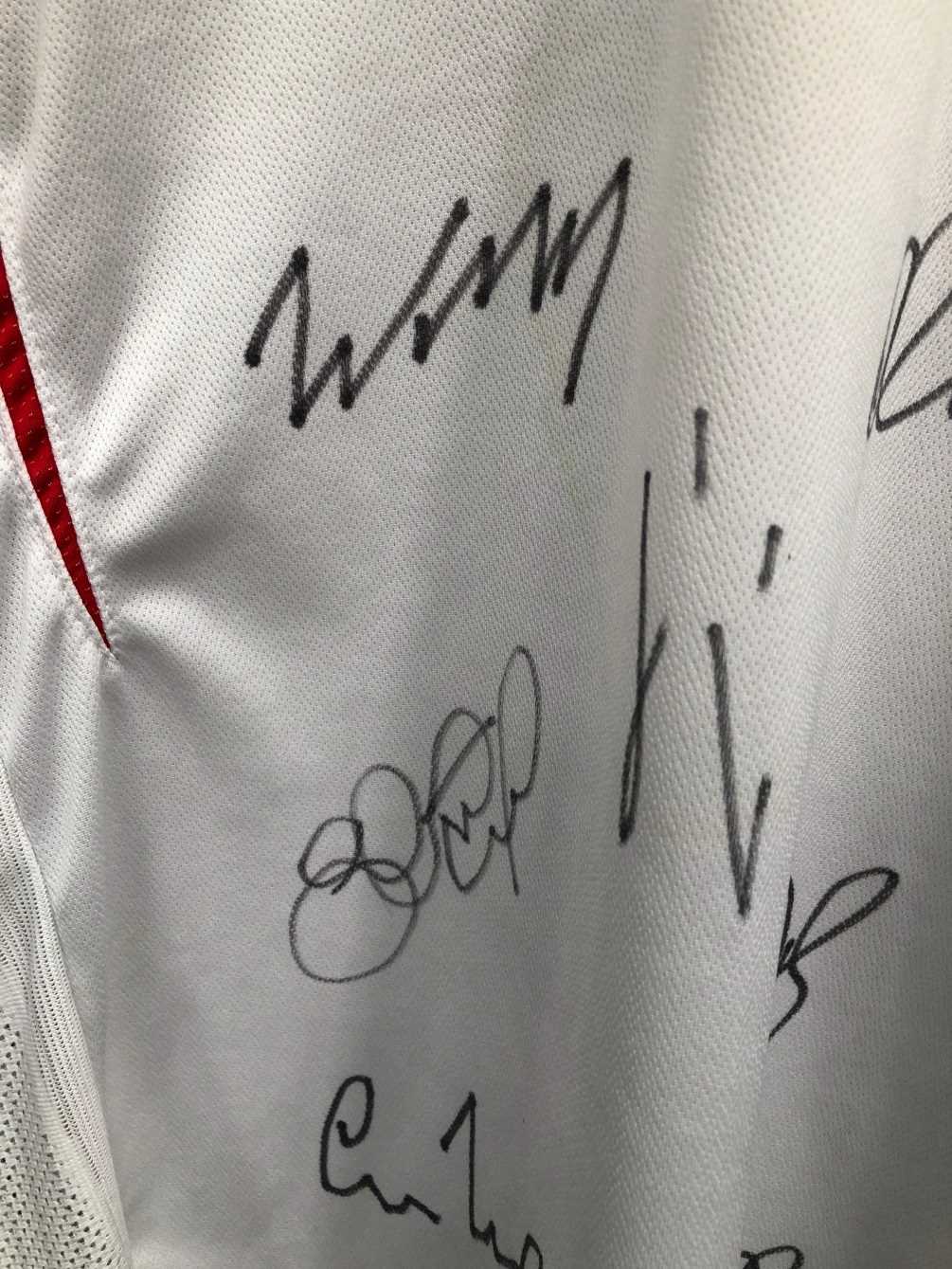 Multi-signed England football shirt with COA and a black Liverpool signed shirt by Michael Owen - Image 12 of 21