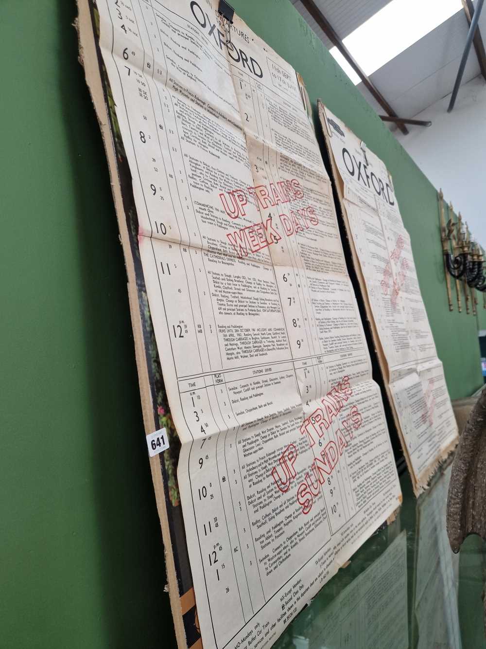 Two vintage Oxford British Rail train timetables.