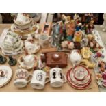 Royal Albert Old Rose pattern tea wares, crib figures, scent bottles, an Agfa camera, etc