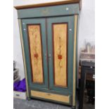 A French two door painted pine armoire.