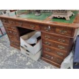 A large 19th century mahogany twin pedestal desk.