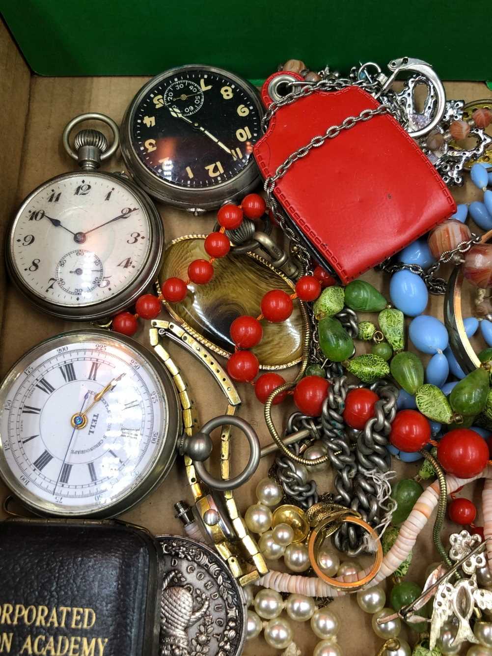 A Chester hallmarked silver open-faced pocket watch, together with three further chrome-plated - Image 2 of 6