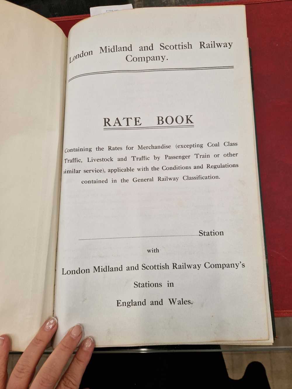 London Midland and Scottish Railway Company, rate book, in unused condition.