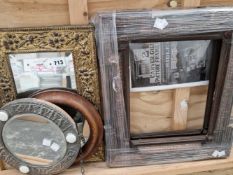 Two small mirrors, and various frames.