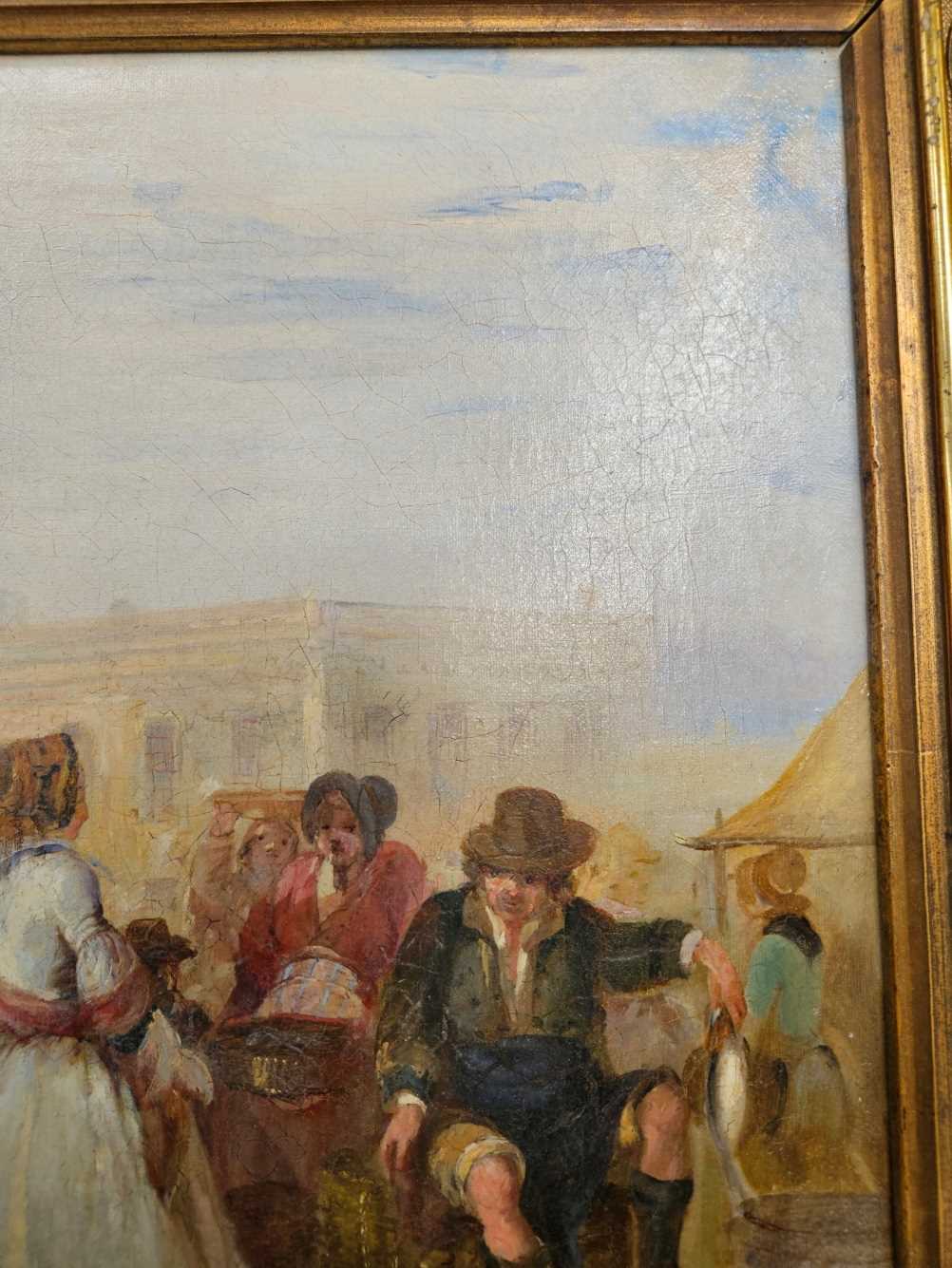 ENGLISH SCHOOL (19TH CENTURY), RAMSGATE MARKET, OIL ON CANVAS, 44 x 34cm. This has been cleaned - Image 5 of 9