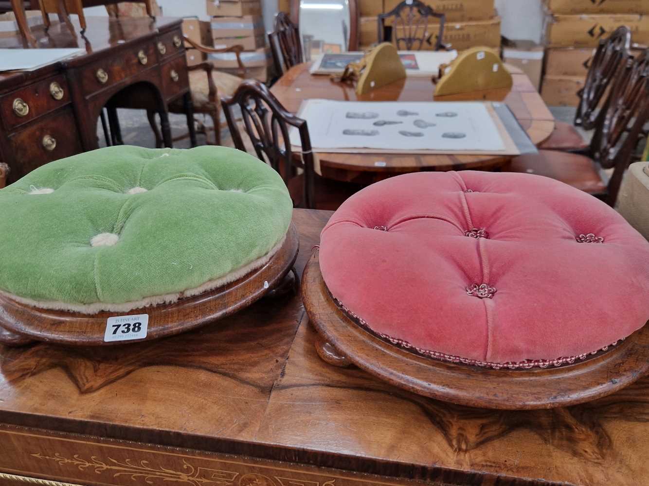A pair of Victorian footstools.