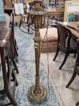 Vintage gilt wood standard lamp.