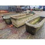 Four rectangular planters