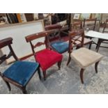 Seven Georgian dining chairs.