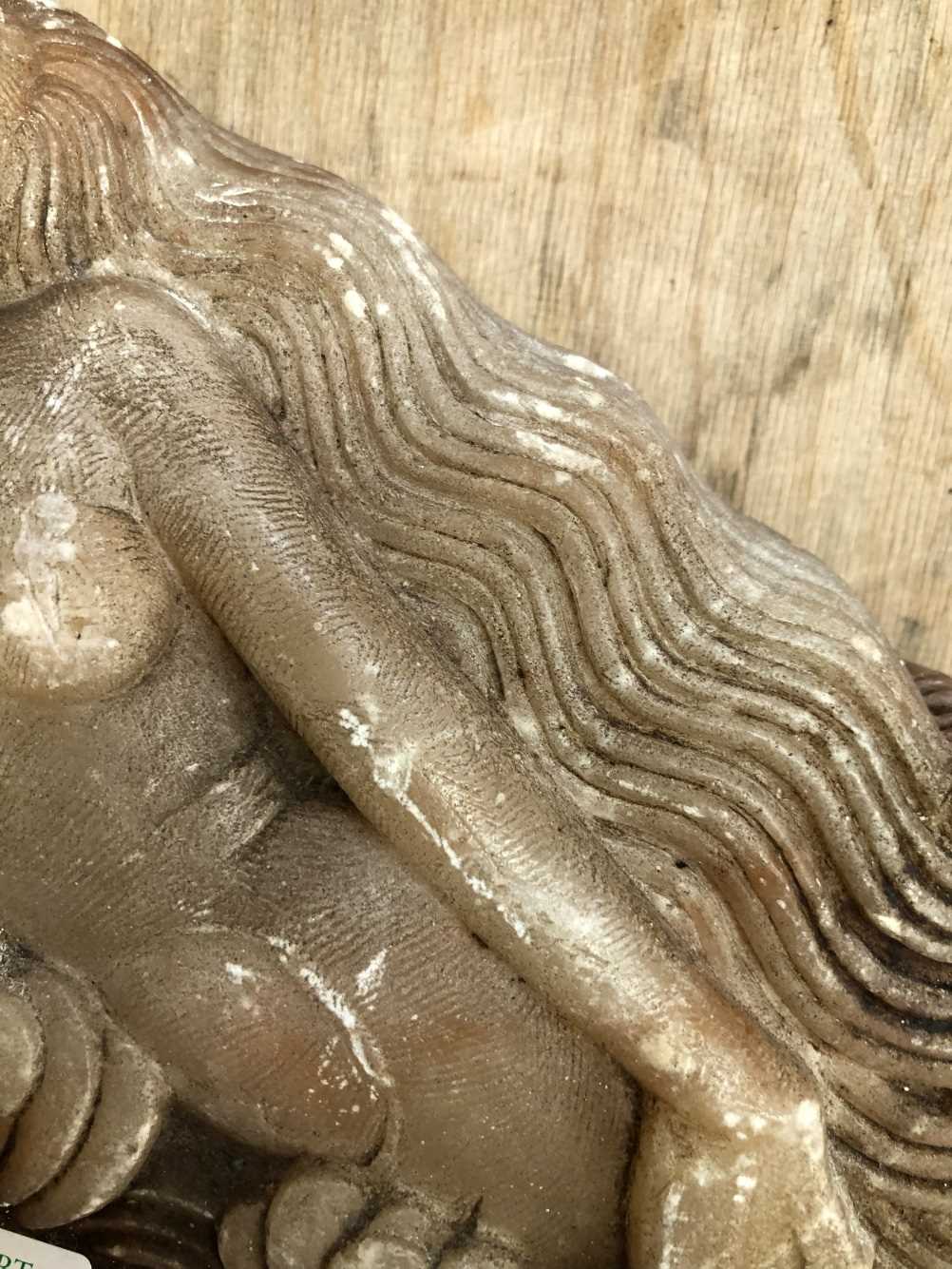 An Art Deco carved soapstone sculpture, Mermaid amidst the waves. This has bruises and abrasions and - Image 12 of 14