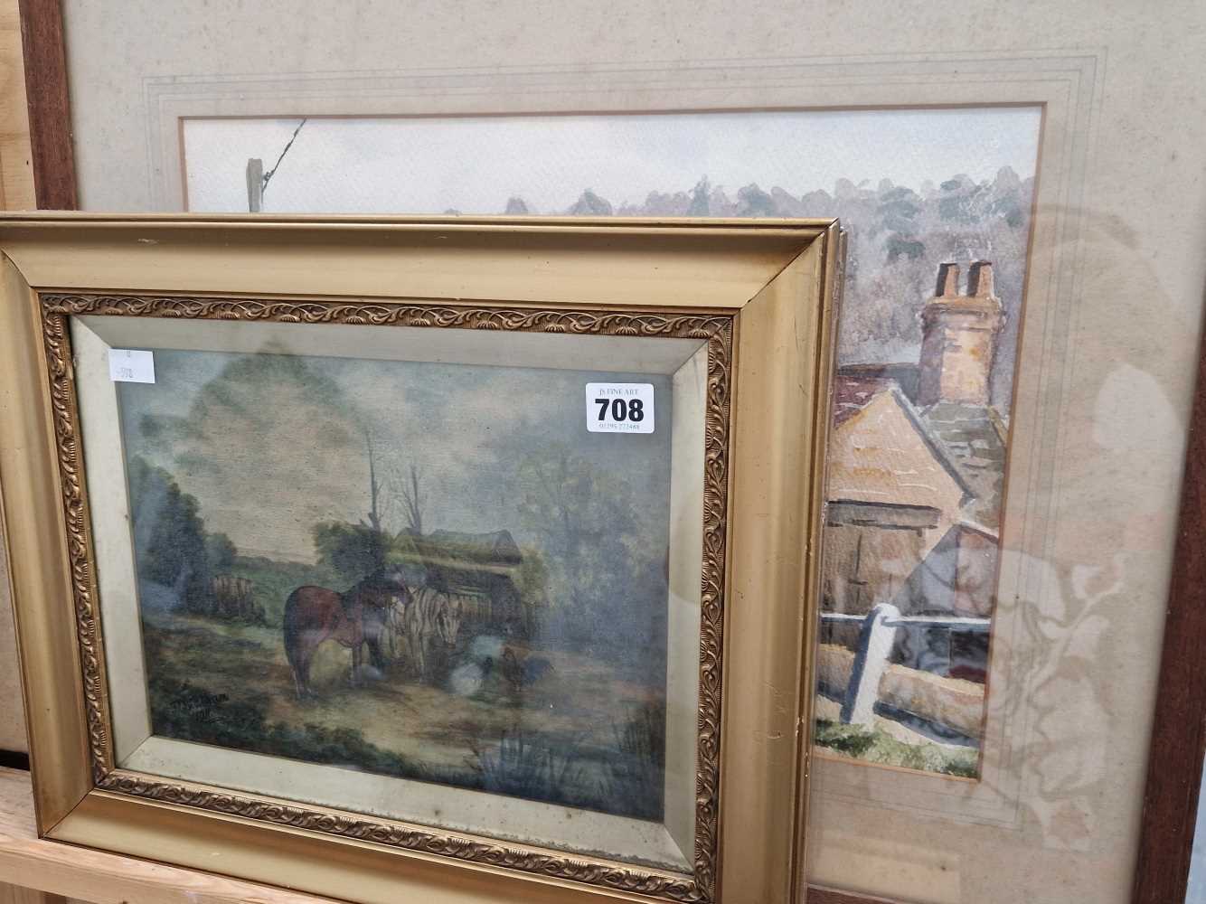 A pair of oil paintings signed Statham, 1911, and a watercolour by Grace Forshaw.