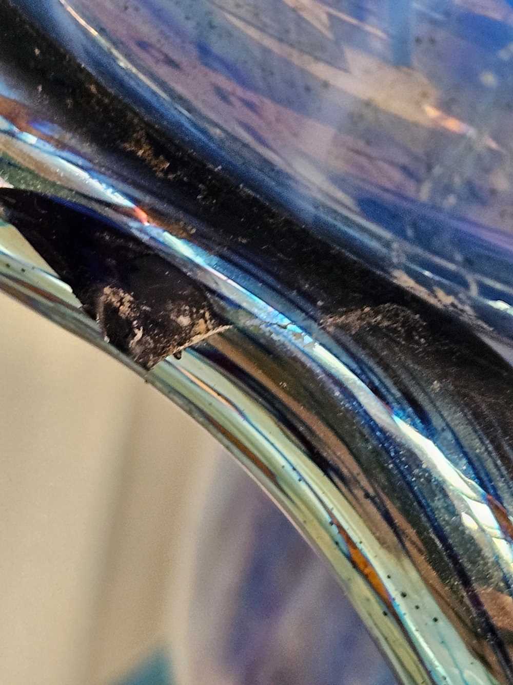 A Loetz type blue art glass vase entwined by a snake. - Image 11 of 13