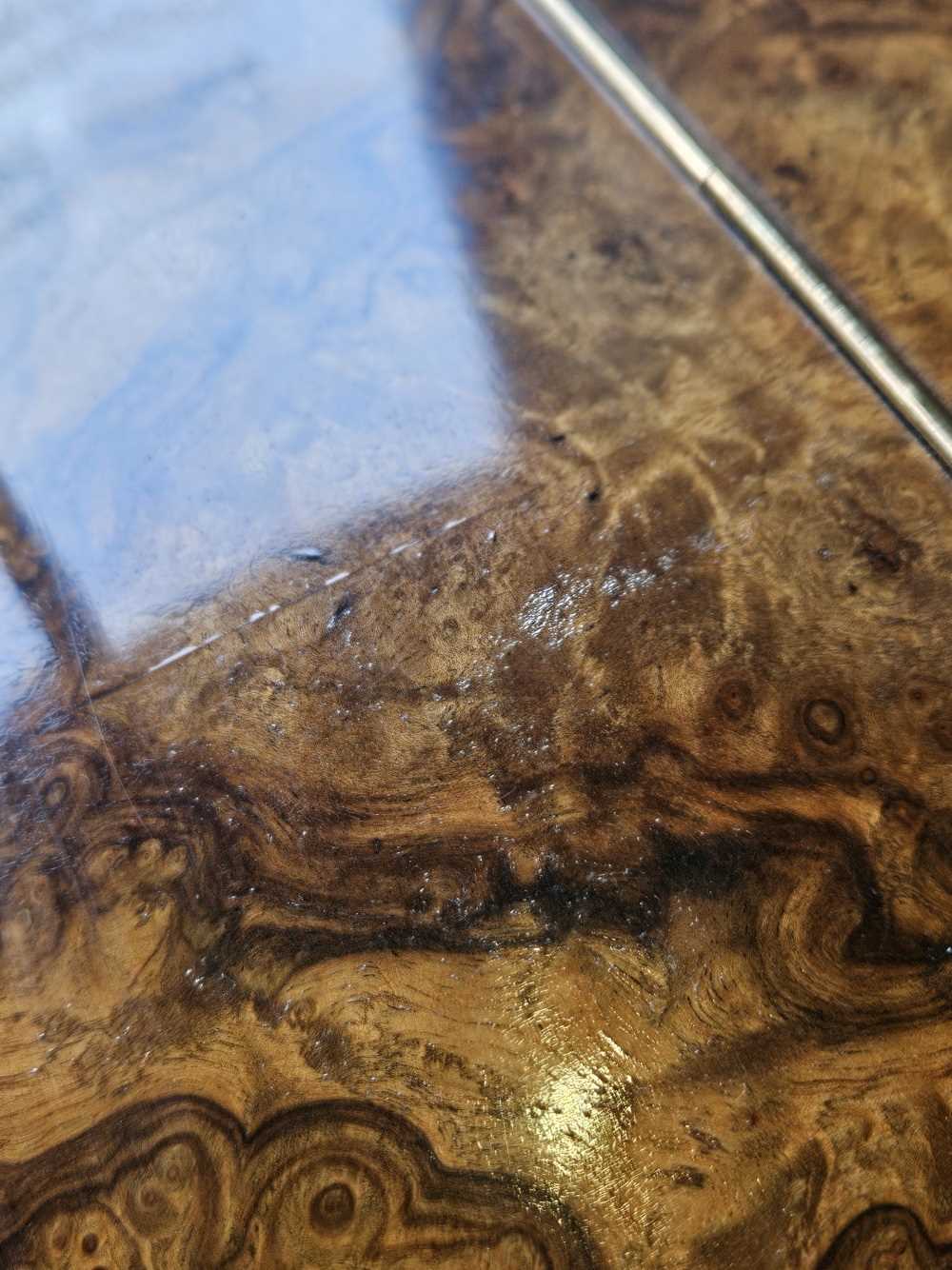 A fine Victorian burr walnut piano top pop up Davenport desk. Slight bubbling to the veneer on the - Image 45 of 47