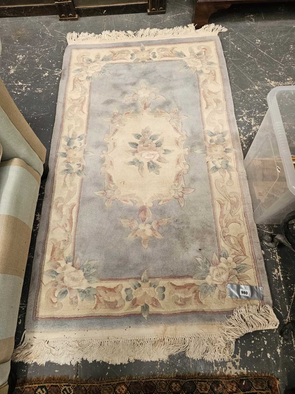 CHINESE RUG OF AUBUSSON DESIGN.