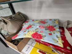 Toe Cath Kidston vinyl bags together with a grey leather hand bag