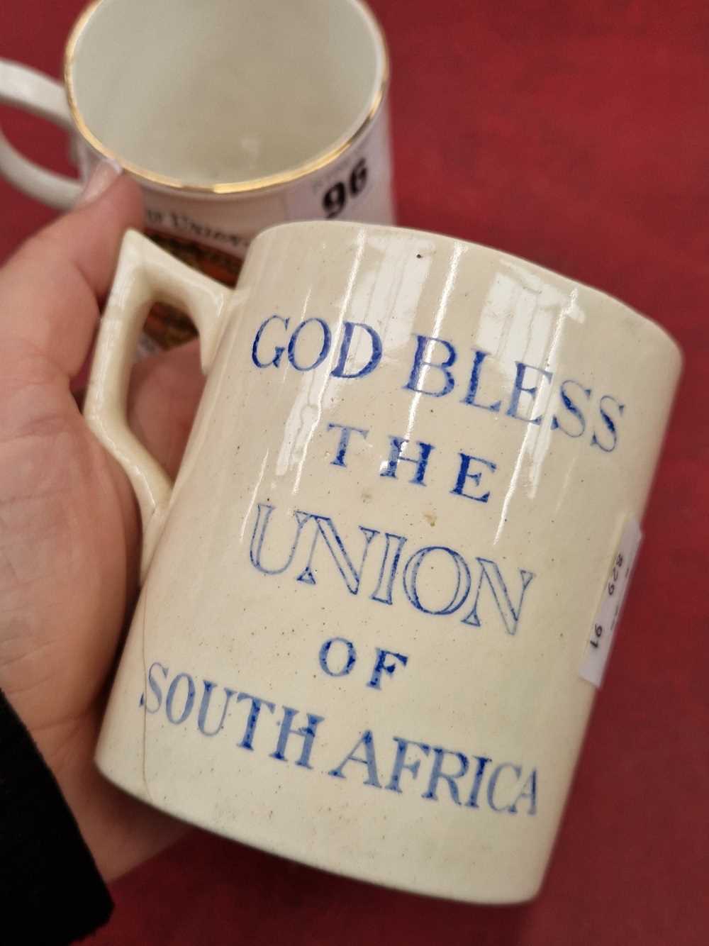 Two rare South Africa commemorative union day 1910 mugs. - Image 3 of 5