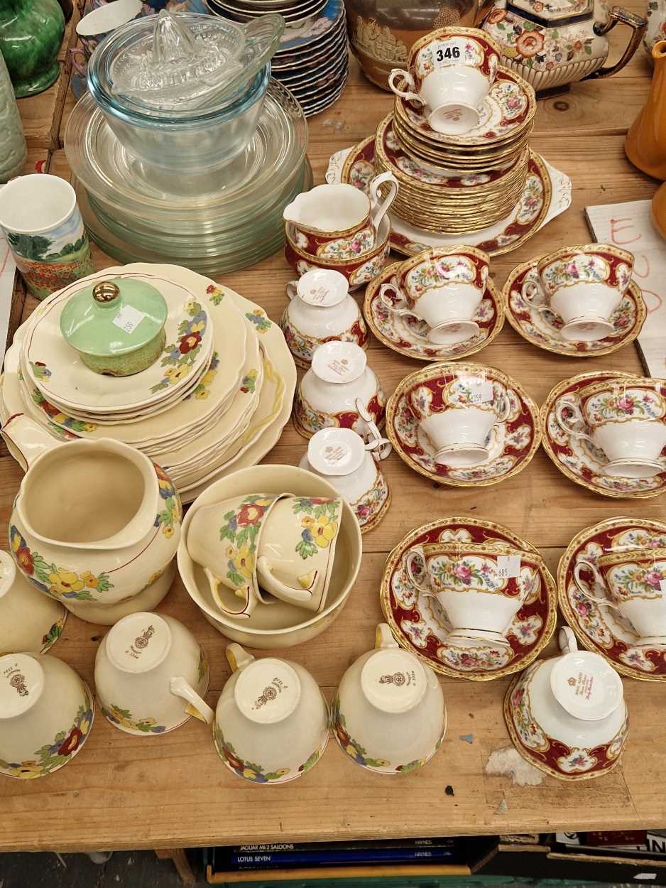 Doulton and Royal Albert tea wares, pyrex plates, etc.