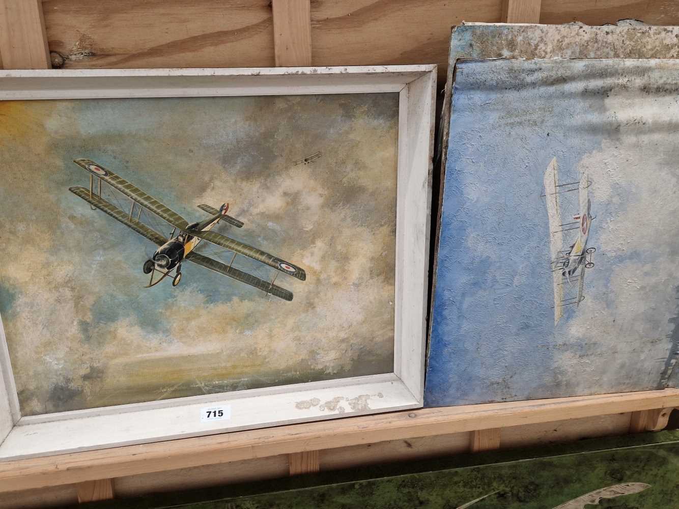 A group of aviation aircraft studies, oils on board.