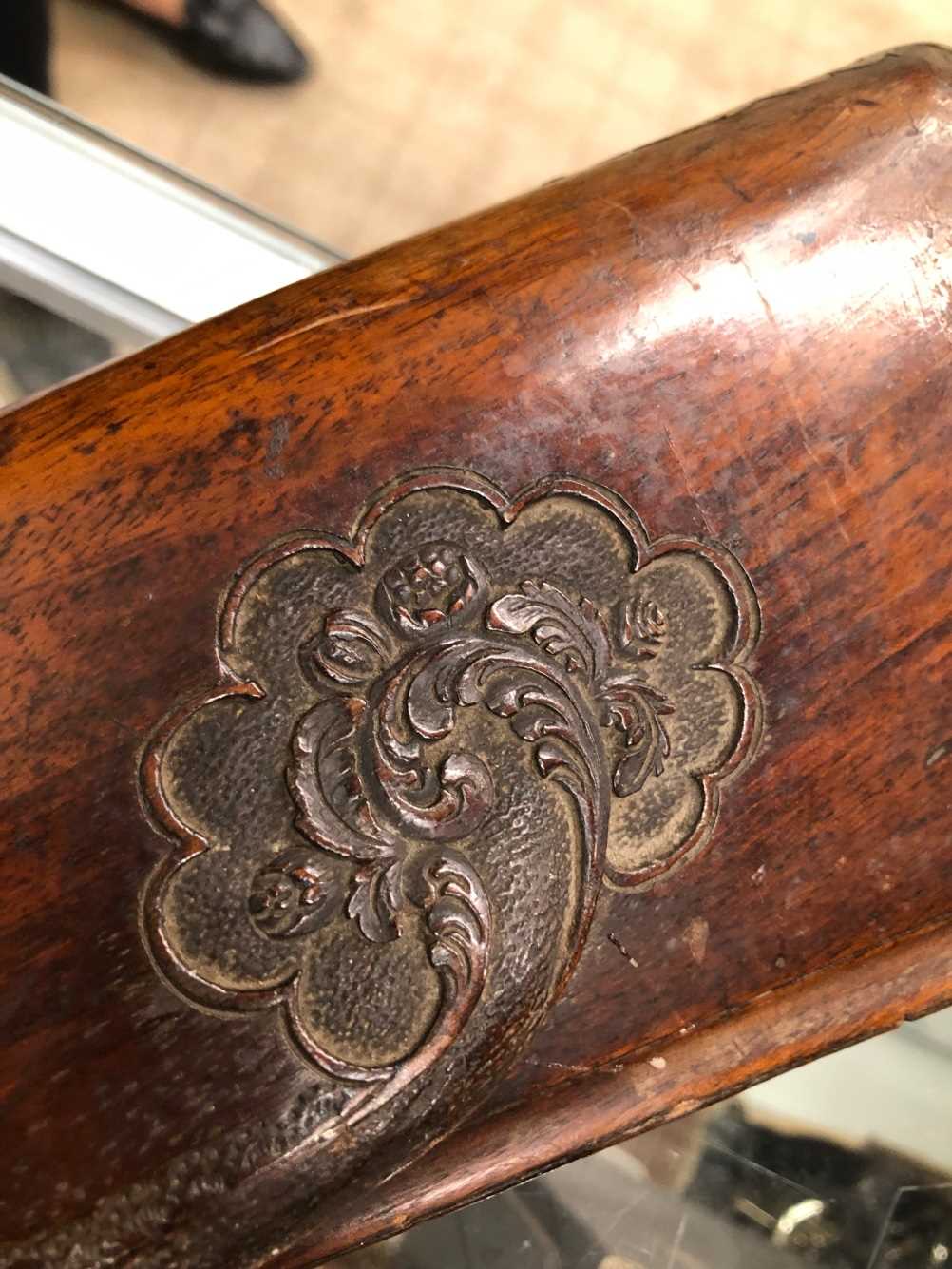 A rare north European antique double barrel flintlock sporting gun. The left hammer is missing the - Image 16 of 27